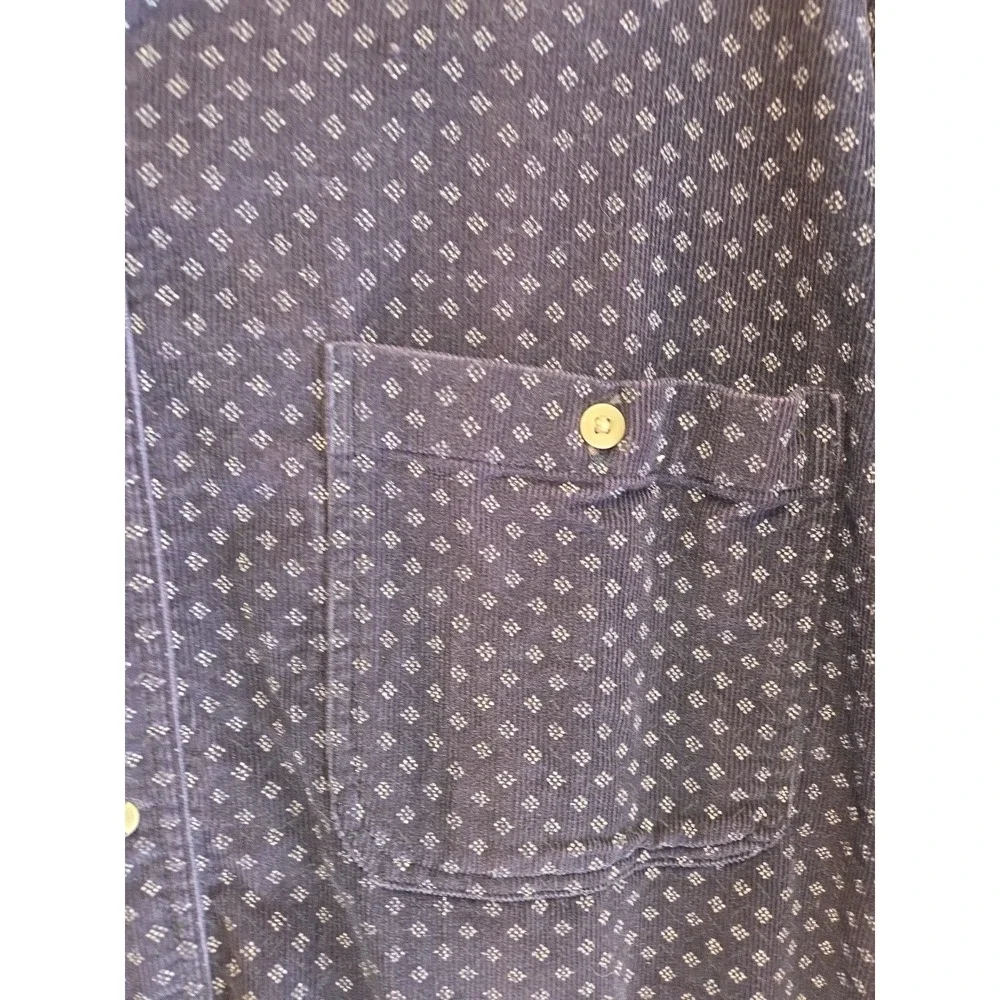 Vtg Northwest Territory Men Shirt XL Blue 100%‎ Cotton Retro Diamond Pattern